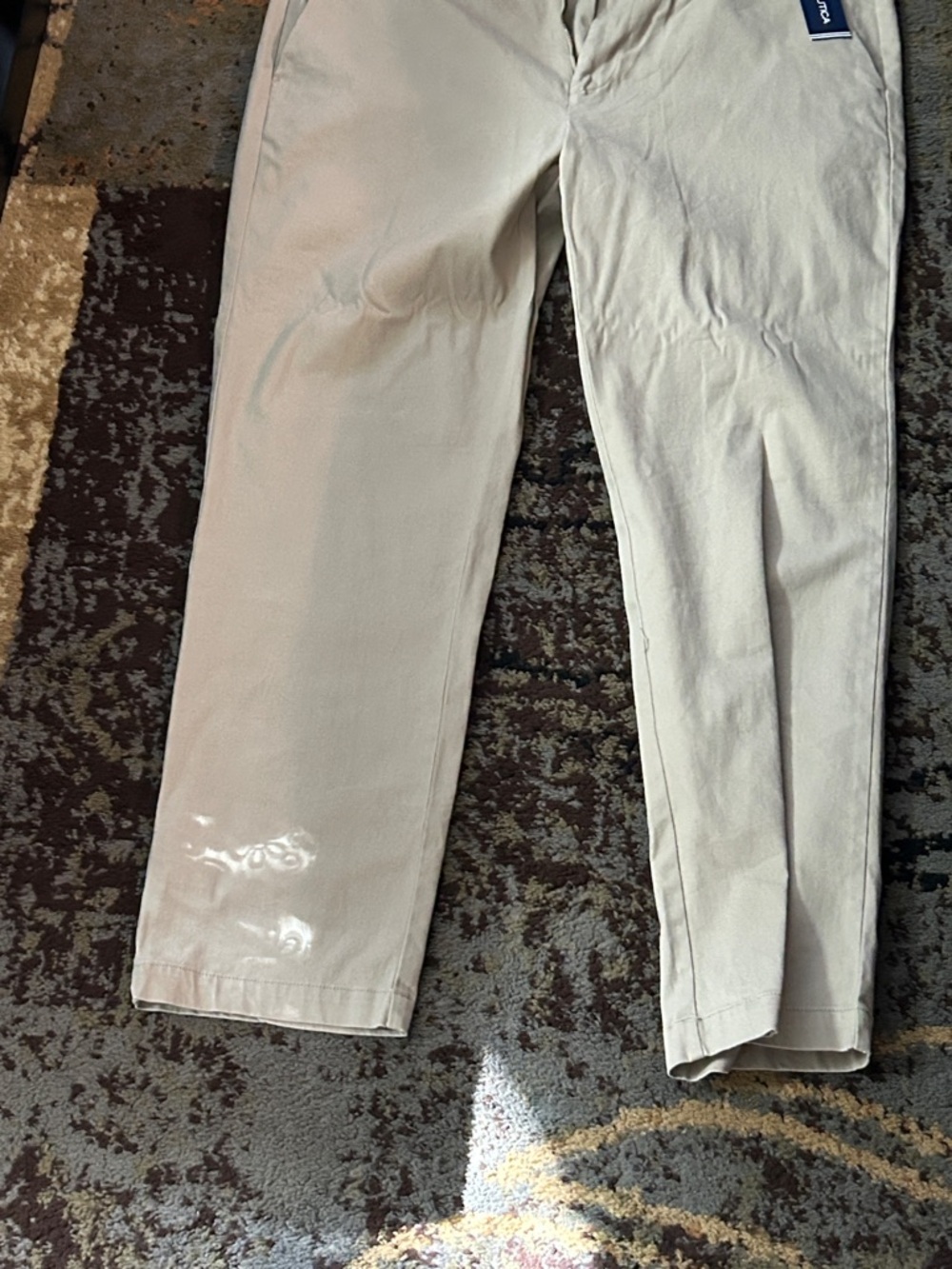 NWT Nautica Men's Beige Chino Pants - Classic Straight Fit - Picture 5 of 8
